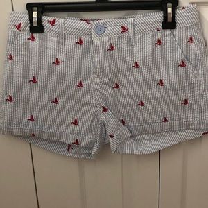 Blue Pinstriped Shorts